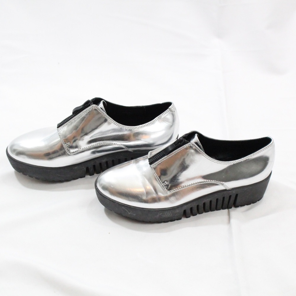 Opening Ceremony Silver Platform Zip Up Shoes - Picture 3 of 5